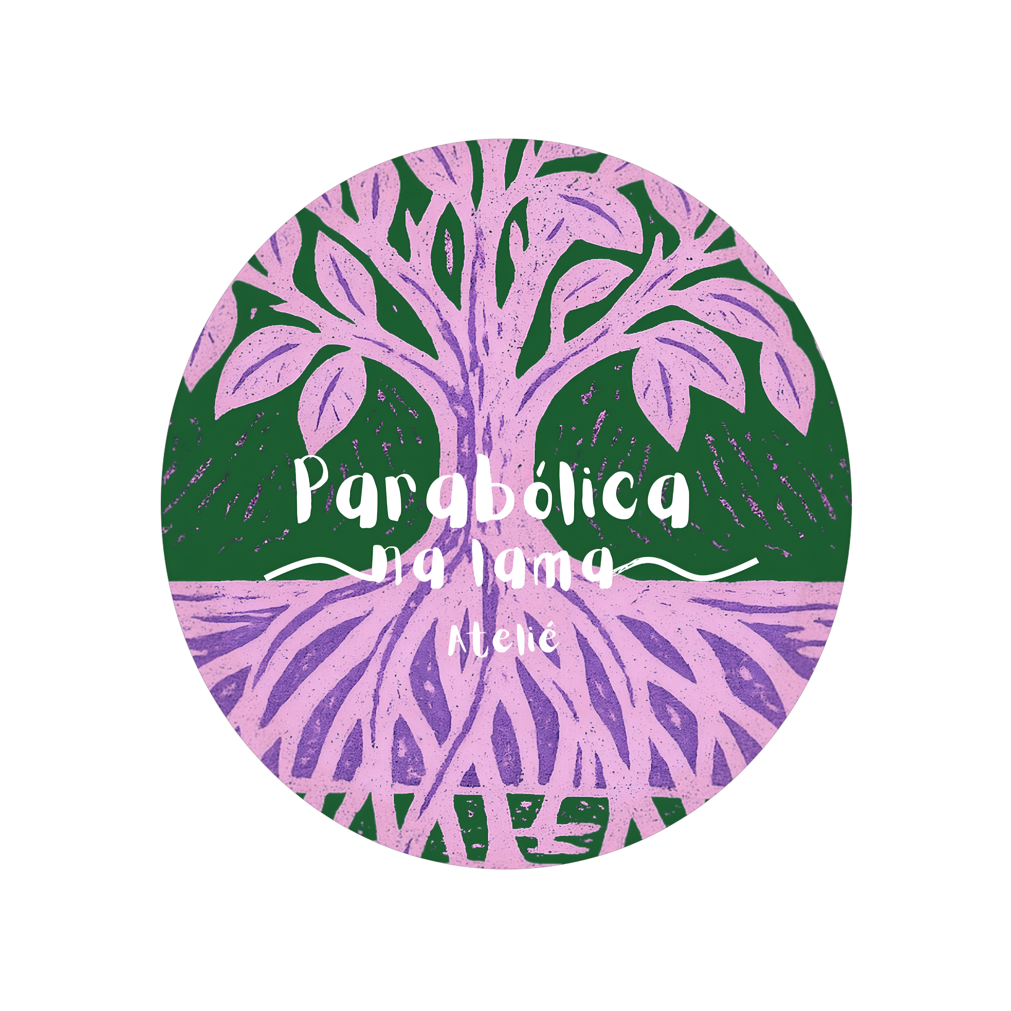 Logo Parabolica na Lama - Círculo com arte colorida